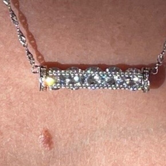 STERLING SILVER & CUBIC ZIRCONIA DESIGNER NECKLACE Fuzion Creations NEW 85 Gems - Picture 14 of 16